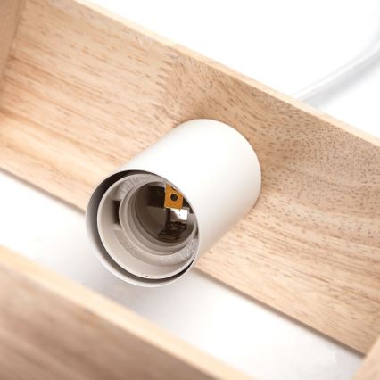 Aigostar - Drveni luster na sajli 1xE27/60W/230V borovina