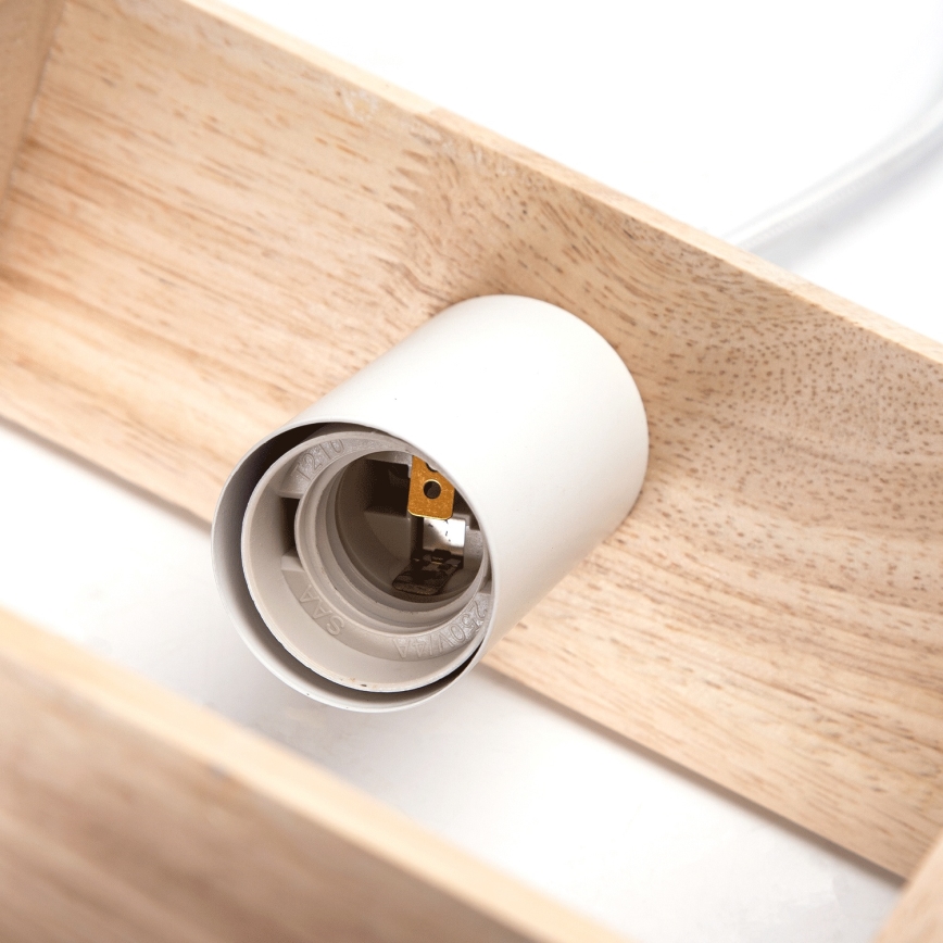 Aigostar - Drveni luster na sajli 1xE27/60W/230V borovina