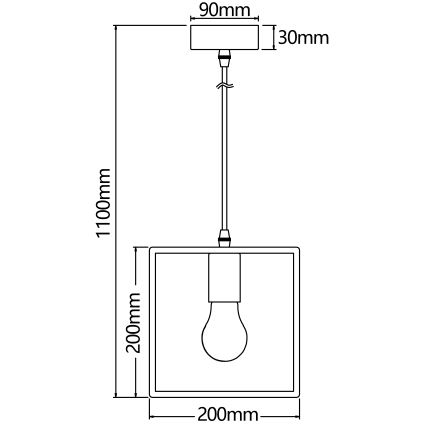 Aigostar - Drveni luster na sajli 1xE27/60W/230V borovina