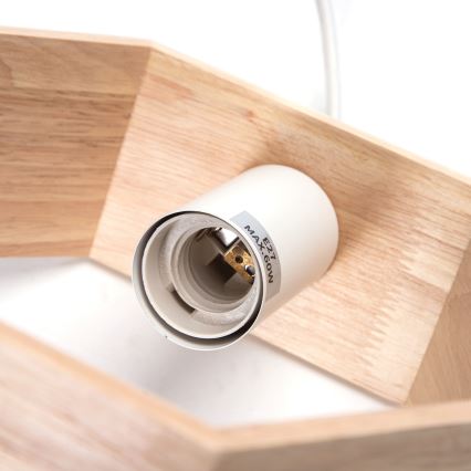 Aigostar - Drveni viseći luster na sajli 1xE27/60W/230V borovina