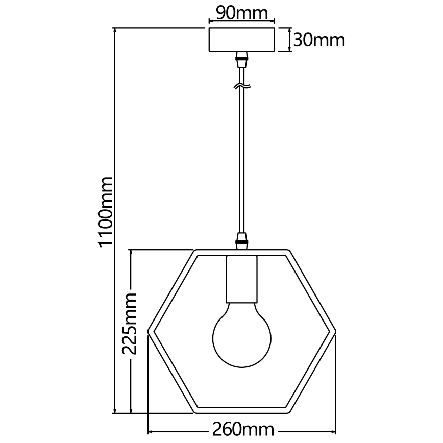 Aigostar - Drveni viseći luster na sajli 1xE27/60W/230V borovina