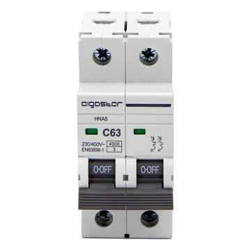 Aigostar - Dvopolni automatski osigurač 2P-63A-C 230-400V