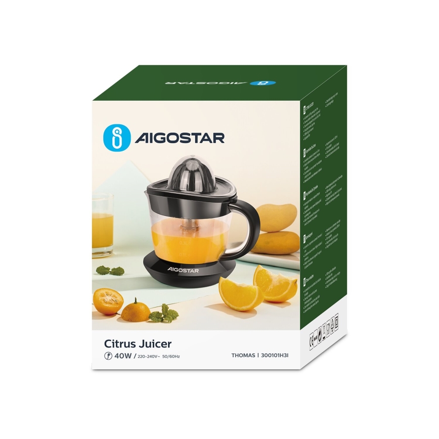 Aigostar - Električni prešač za citruse 1l 40W/230V crna