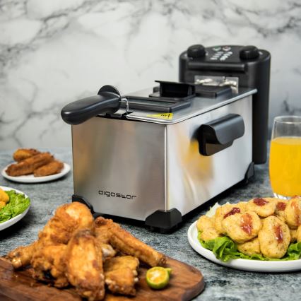 Aigostar - Friteza 2200W/230V 3l crna/mat krom