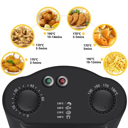 Aigostar - Friteza 2200W/230V 3l crna/mat krom