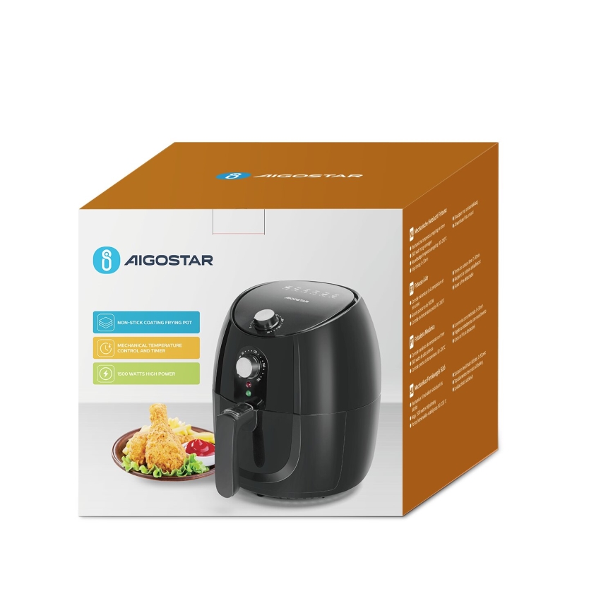 Aigostar - Friteza na vrući zrak 1500W/230V 3,5l crna