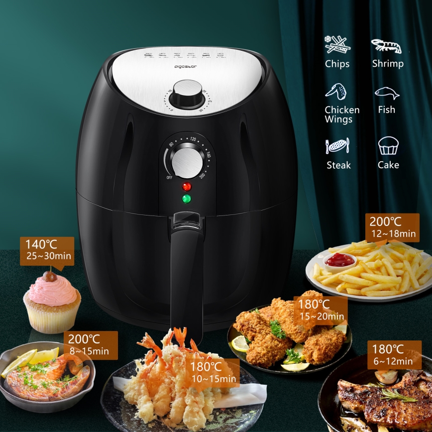 Aigostar - Friteza na vrući zrak 1500W/230V 3,5l crna