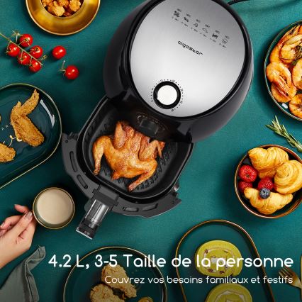 Aigostar - Friteza na vrući zrak 1500W/230V 3,5l crna