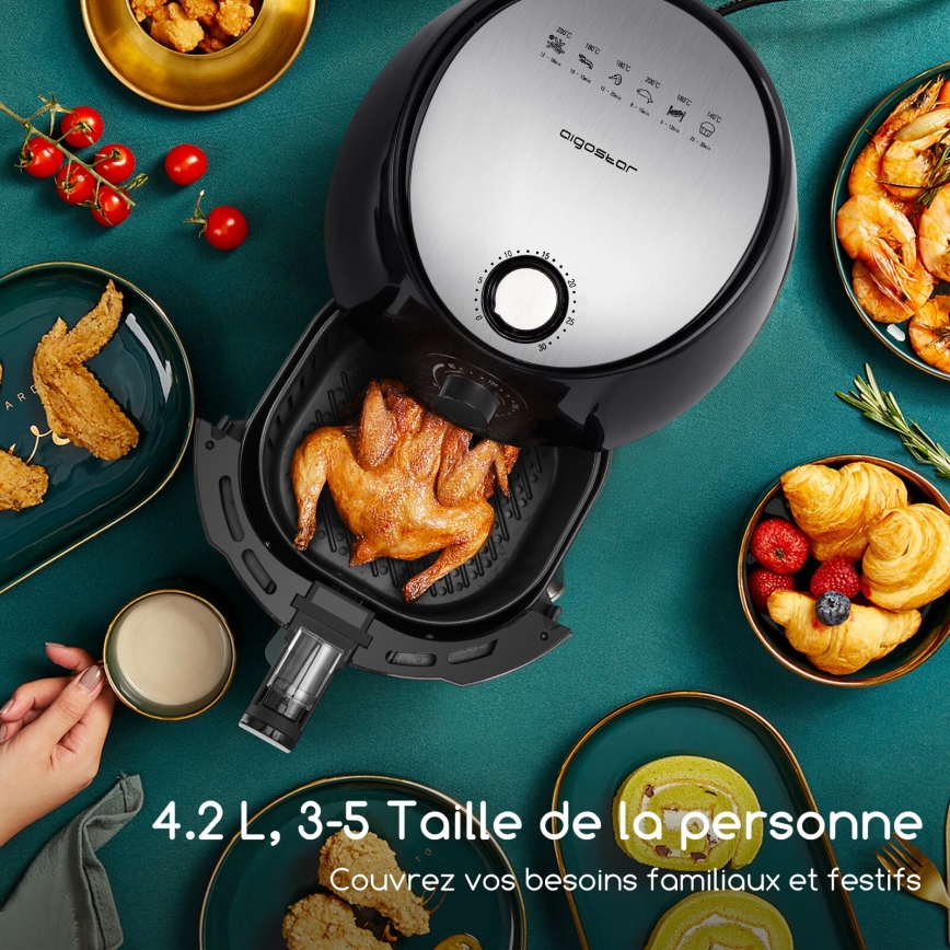 Aigostar - Friteza na vrući zrak 1500W/230V 3,5l crna