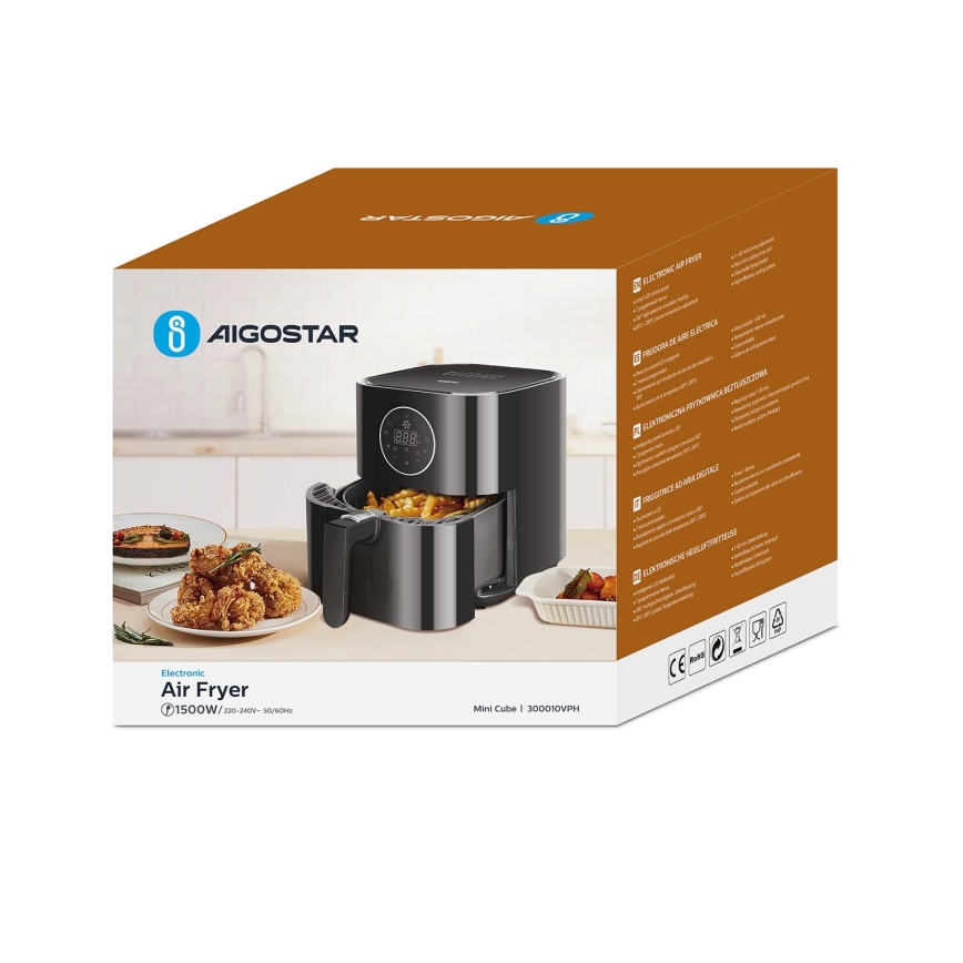 Aigostar - Friteza na vrući zrak 1500W/230V 3,5l crna