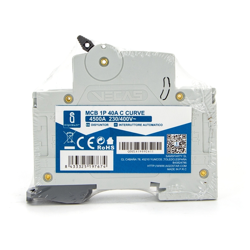 Aigostar - Jednofazni automatski osigurač 1P-40A-C 230-400V