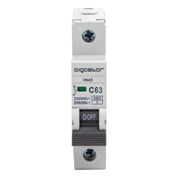 Aigostar - Jednofazni automatski osigurač 1P-63A-C 230-400V