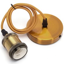 Aigostar - Kabel za napajanje 1xE27/60W/230V zlatna
