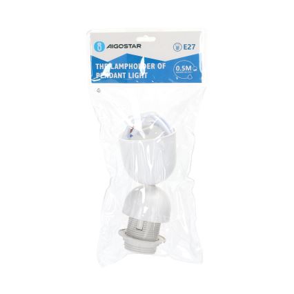 Aigostar - Kabel za napajanje 1xE27/60W/250V bijeli