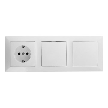 Aigostar - Komplet od 2 kućnih prekidača s utičnicom 1x16A/250V SCHUKO