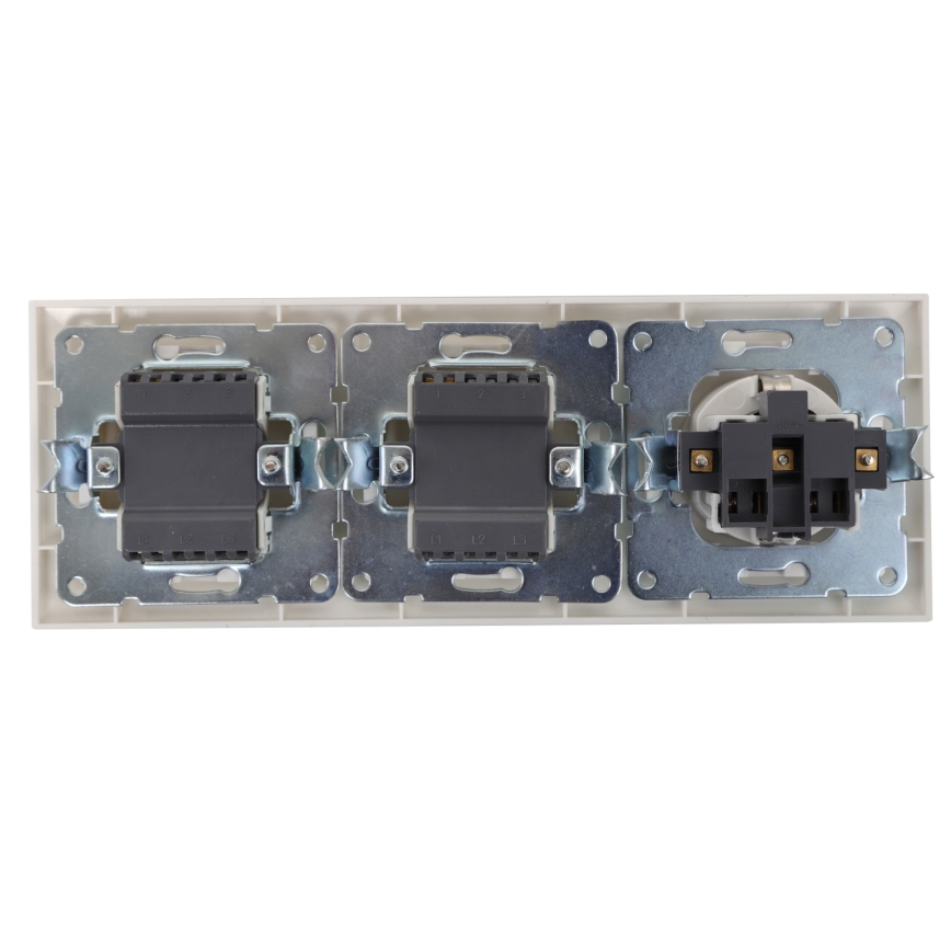 Aigostar - Komplet od 2 kućnih prekidača s utičnicom 1x16A/250V SCHUKO
