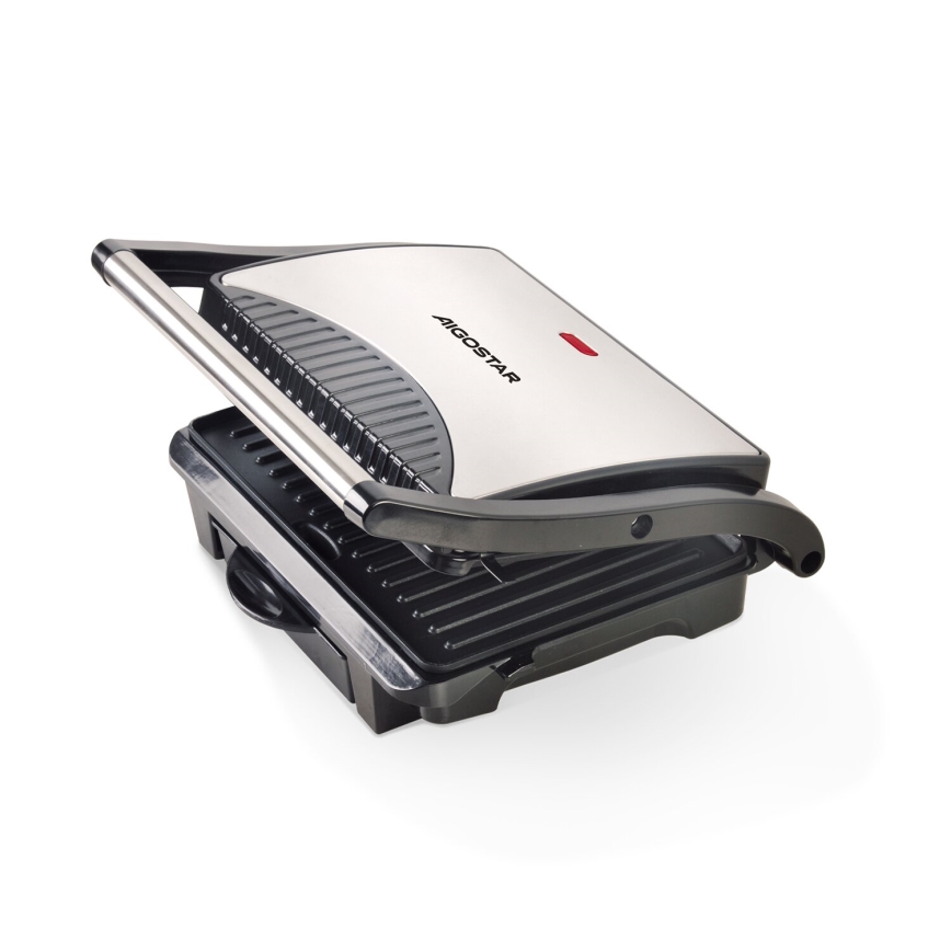 Aigostar - Kontaktni roštilj 1000W/230V crna/mat krom