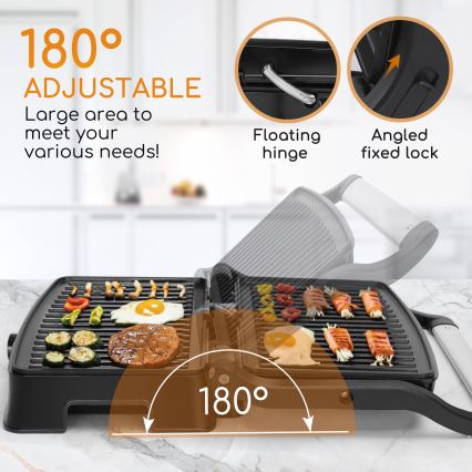 Aigostar - Kontaktni roštilj 1500W/230V mat krom/crna