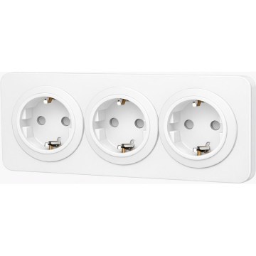 Aigostar - Kućna utičnica s okvirom 3Z SCHUKO 250V/16A bijela