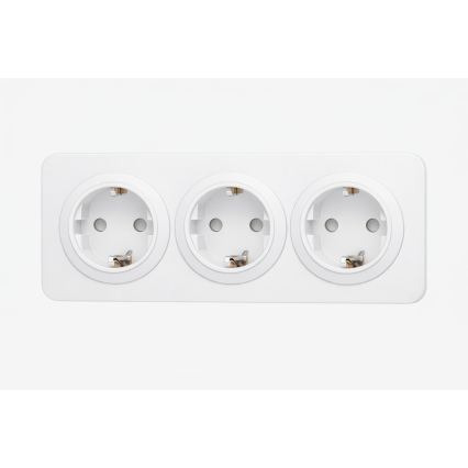Aigostar - Kućna utičnica s okvirom 3Z SCHUKO 250V/16A bijela
