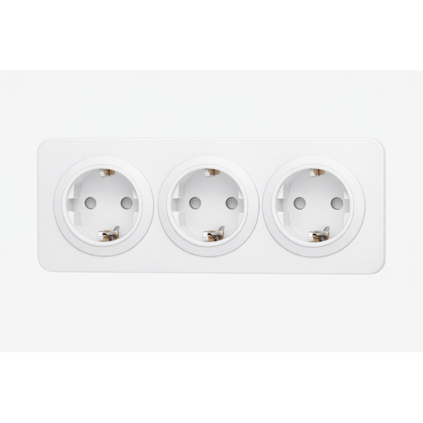 Aigostar - Kućna utičnica s okvirom 3Z SCHUKO 250V/16A bijela