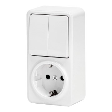 Aigostar - Kućni prekidač 2P s utičnicom 1x10A/250V SCHUKO