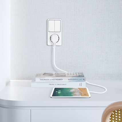 Aigostar - Kućni prekidač 2P s utičnicom 1x10A/250V SCHUKO