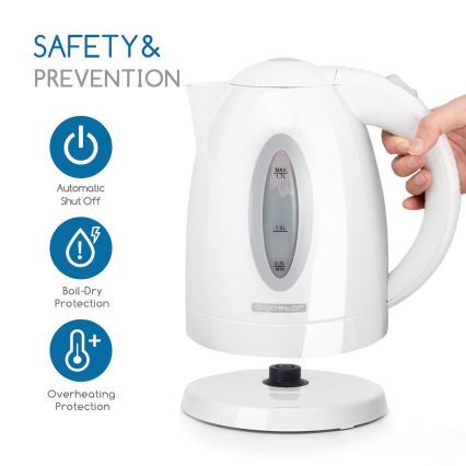 Aigostar - Električna kuhala za vodu 1,7 l 2200W/230V bijela