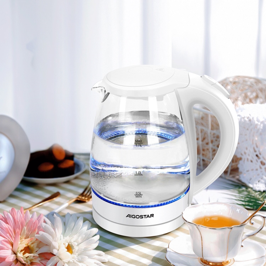 Aigostar - Kuhalo za vodu 1,7l 2200W/230V bijela