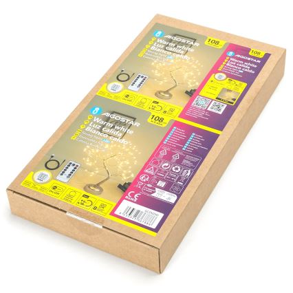 Aigostar - LED božićna dekoracija 108xLED/3xAA/8 funkcija 45cm topla bijela