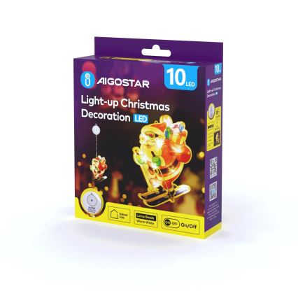 Aigostar - LED Božićna dekoracija LED/3xAAA Djed Božićnjak na skijama 23cm