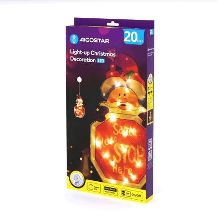Aigostar - LED Božićna dekoracija LED/3xAAA Djed Božićnjak s oznakom 45cm