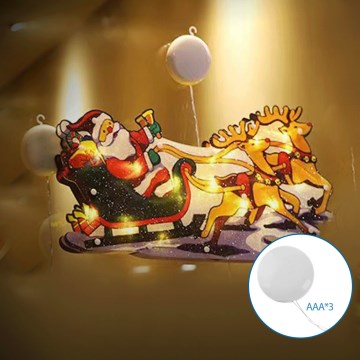 Aigostar - LED Božićna dekoracija LED/3xAAA Djed Mraz sa sobovima 13,4 cm