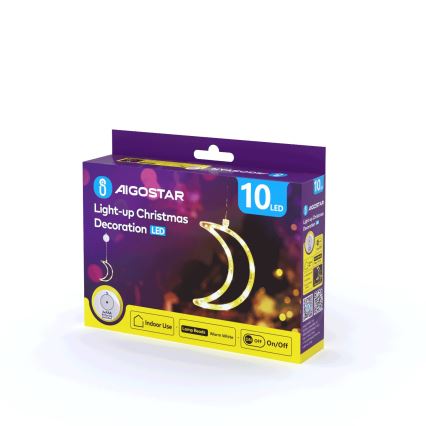 Aigostar - LED Božićna dekoracija LED/3xAAA mjesec 18,5cm
