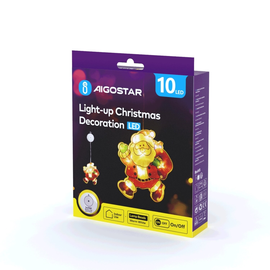 Aigostar - LED Božićna dekoracija LED/3xAAA Santa 20cm