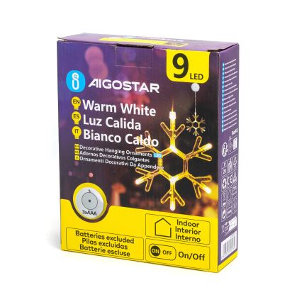 Aigostar - LED Božićna dekoracija LED/3xAAA topla bijela pahuljica 19cm