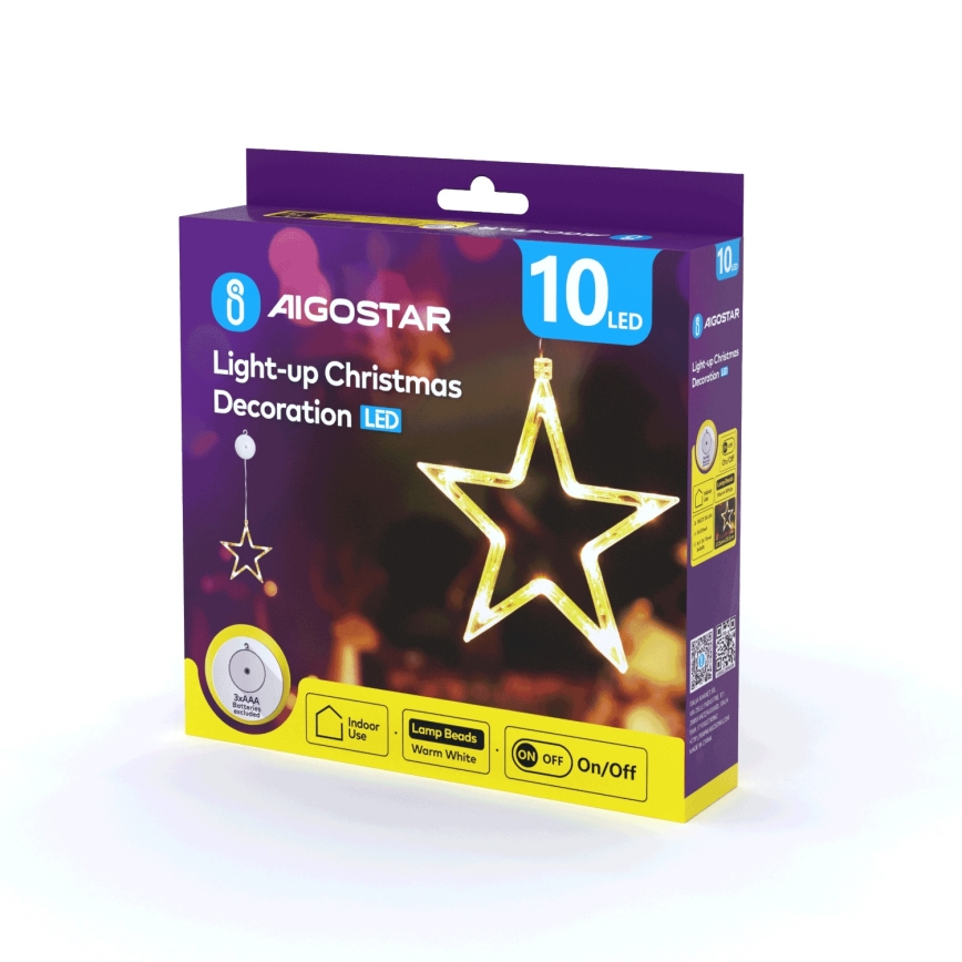 Aigostar - LED Božićna dekoracija LED/3xAAA zvijezda 19 cm