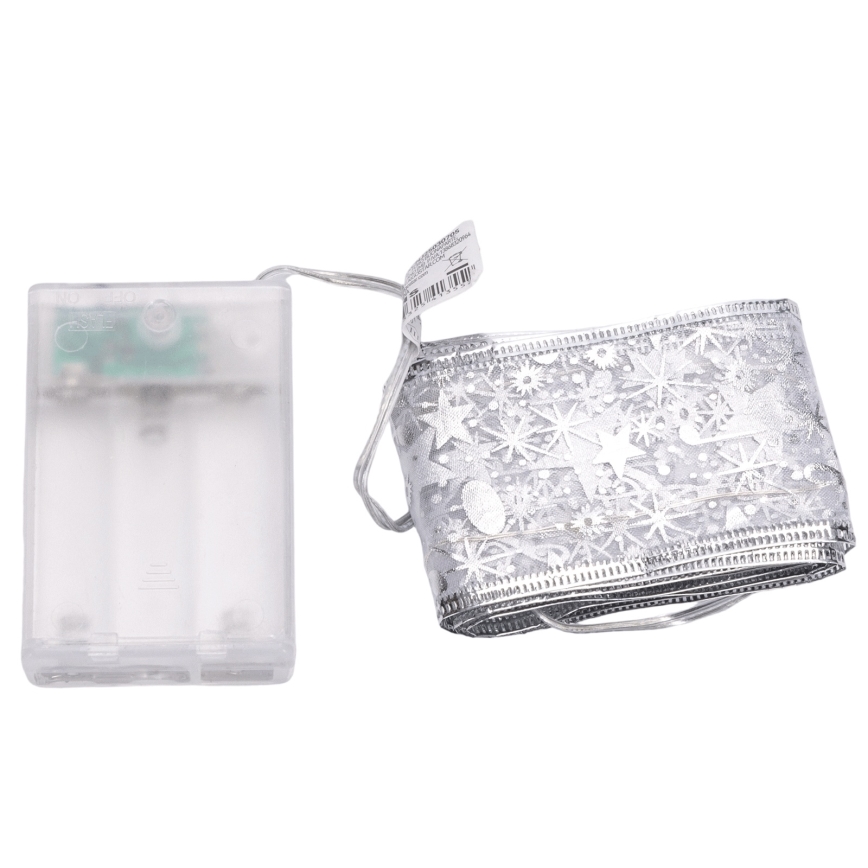 Aigostar - Božićna LED girlanda 50xLED/3xAA 5 m topla bijela srebrna