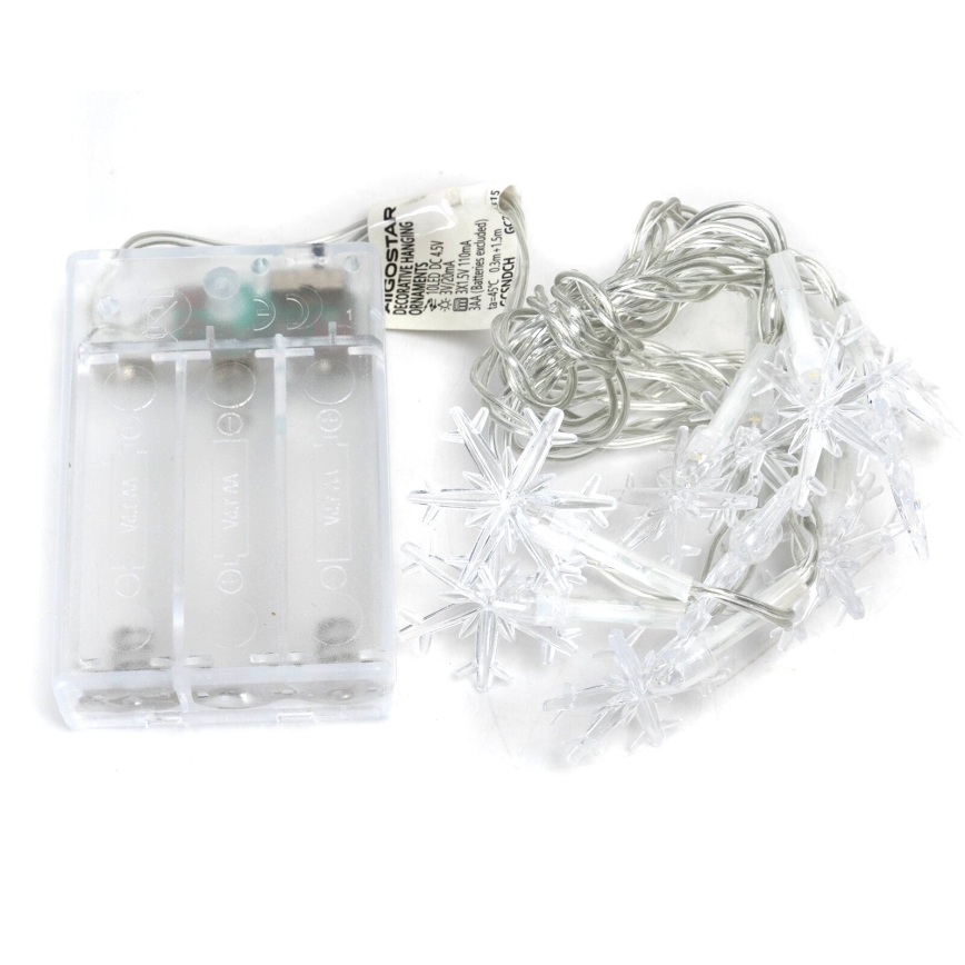 Aigostar - LED Božićna svjetlosna girlanda 20xLED/3xAA 3,3m pahuljice