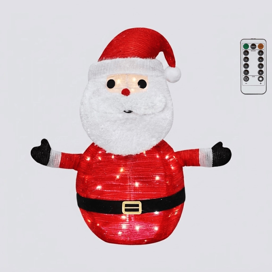 Aigostar - LED božićna vanjska dekoracija 50xLED/3xAA 0,7m IP44 hladno bijela Santa Claus