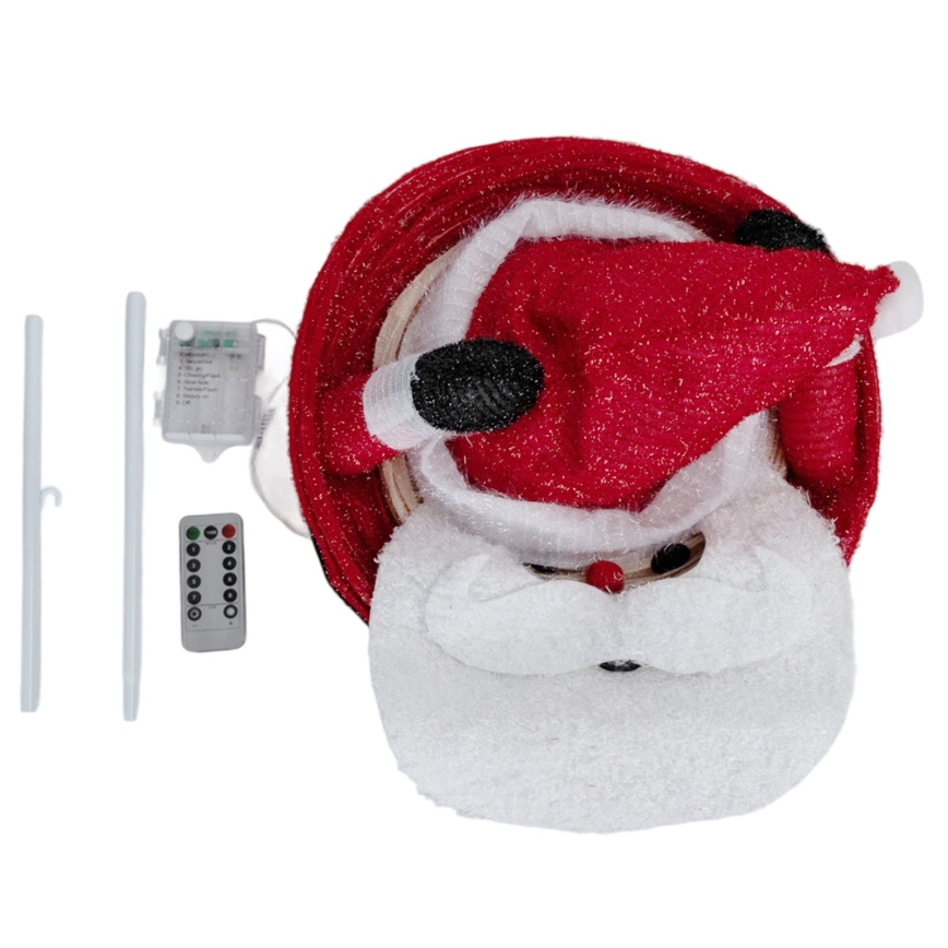 Aigostar - LED božićna vanjska dekoracija 50xLED/3xAA 0,7m IP44 hladno bijela Santa Claus