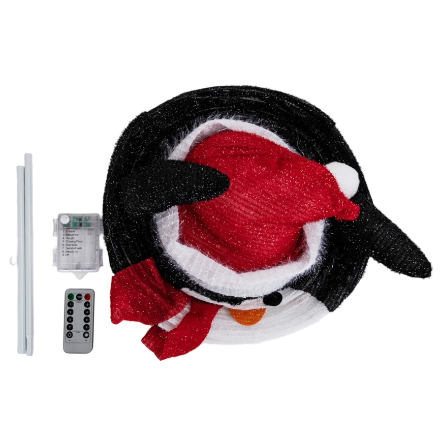 Aigostar - LED Božićna vanjska dekoracija 50xLED/3xAA 0,7m IP44 pingvin + daljinski upravljač