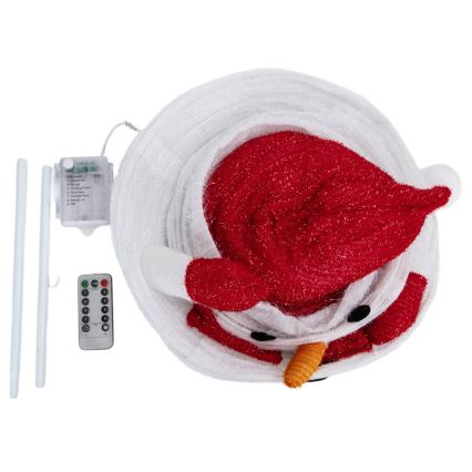 Aigostar - LED božićna vanjska dekoracija 50xLED/3xAA 0,7m IP44 snjegović + daljinski upravljač