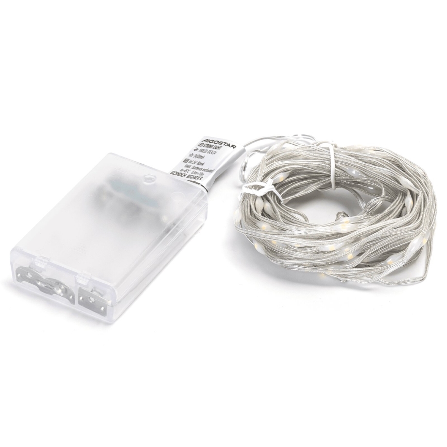 Aigostar - LED božićne lampice 100xLED/3xAA 10,3 m topla bijela