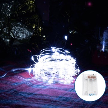 Aigostar - LED Božićne lampice 100xLED/3xAA 10,3m hladna bijela