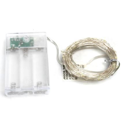 Aigostar - LED Božićne lampice 100xLED/3xAA 10,3m hladna bijela