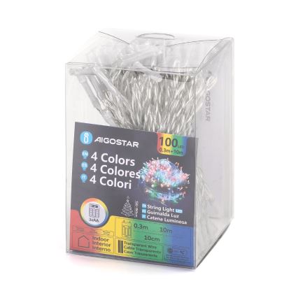 Aigostar - LED Božićne lampice 100xLED/3xAA 10,3m multicolor