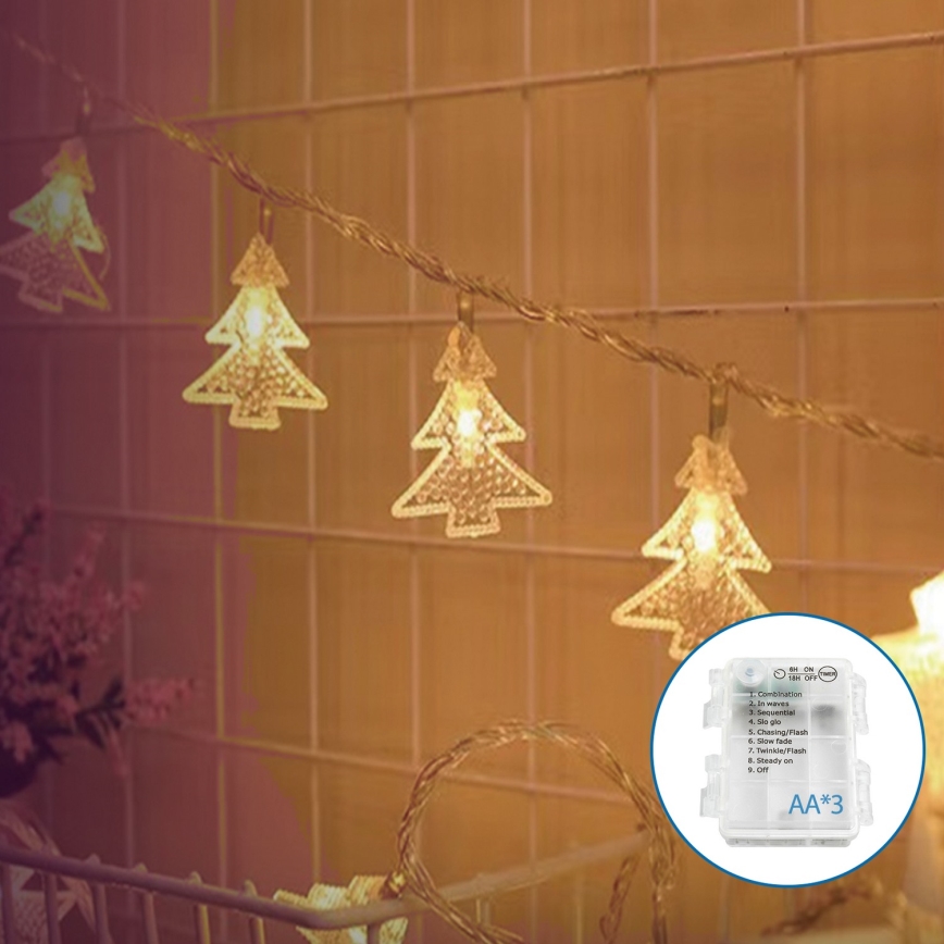 Aigostar - LED Božićne lampice 20xLED/3xAA 3,3m drvca