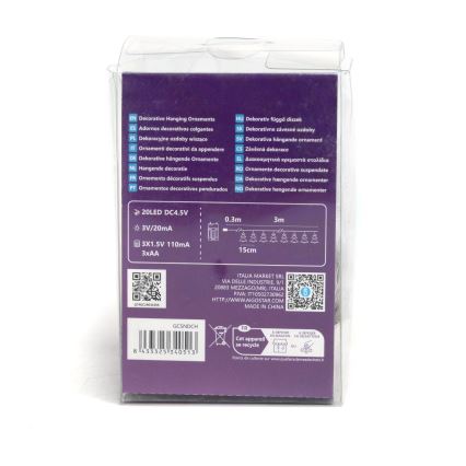Aigostar - LED Božićne lampice 20xLED/3xAA 3,3m drvca