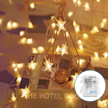 Aigostar - LED Božićne lampice 20xLED/3xAA 3,3m zvijezde